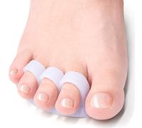 Welnove Hammer Toe Crests Straightener 4 Pcs Gel Toe Support Pads Cushion(3 Loops White) Relief for Overlapping-Curled-Hammer-Claw Toes