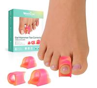 Welnove Hammer Toe Straightener - 6 Pack Toe Splints - Soft Gel Toe Straighteners - Realign Bent, Curled, Crooked, Claw, Hammer Toes - Toe Corrector for Men and Women, 3 Different Sizes (Patterned)