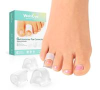 Welnove Hammer Toe Straightener - 6 Pack Toe Splints - Soft Gel Toe Straighteners - Realign Bent, Curled, Crooked, Claw, Hammer Toes - Toe Corrector for Men and Women, Small(Transparency)