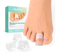 Welnove Hammer Toe Straightener - 6 Pack Toe Splints - Soft Gel Toe Straighteners - Realign Bent, Curled, Crooked, Claw, Hammer Toes - Toe Corrector for Men and Women,3 Different Size(Transparency)