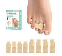 Welnove Hammer Toe Straightener - 8 Pack Broken Toe Wraps - Hammer Toe Corrector for Women - Toe Splints for Crooked Toes, Curled Toes, Bent Toes - (Multi-Size, Firm Beige)