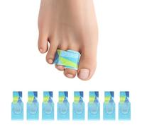 Welnove Hammer Toe Straightener - 8 Pack Broken Toe Wraps - Hammer Toe Corrector for Women - Toe Splints for Crooked, Curled, Bent - (Small, Patterned)