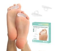 Welnove Hammer Toe Straightener Toe Corrector for Women - 8 Pcs Hammer Toe Cushion Pads for Bent, Crooked, Curled, Claw, and Hammer Toes - Soft Support and Realignment(Clear, One Loop Design)
