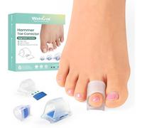 Welnove Hammertoe Corrector - Firm Support for Straightening - 6 Pack Toe Splints - Realign Bent, Curled, Crooked, Claw, Hammer Toes - Toe Corrector for Men and Women, 3 Different Sizes (Clear)