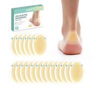 Welnove Heel Size Blister Plasters - 20 Pieces Blister Plasters for Feet,Hydrocolloid Plasters,Blister Prevention,Foot Treatment,Heal Fast