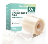 Welnove Hydrocolloid Roll for Wound Care - 2.56in x 16.4ft Cut to Fit - Hydrocolloid Patch Bandages with Self-Adhesive, Ultra Absorbent for Burn, Blister, Acne Care, Flexible & Waterproof