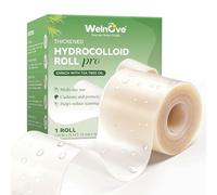 Welnove Hydrocolloid Roll for Wound Care - 2.56in x 16.4ft Cut to Fit - Hydrocolloid Patch Bandages with Tea Tree Oil, Ultra Absorbent for Burn, Blister, Acne Care, Flexible & Waterproof
