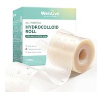 Welnove Hydrocolloid Roll for Wound Care - Hydrocolloid Patch Bandages with Self-Adhesive, Ultra Absorbent for Burn, Blister, Acne Care, Flexible & Waterproof - 2.5in x 16ft Cut to Fit