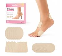 Welnove Moleskin Adhesive Pads for Feet, Moleskin Padding & Moleskin Tape, 24 PCS Extra Thick & Strong Adhesive Blister Prevention Pads for Heel, Sides & Ball of Foot -Beige, 3 Shapes (24 PCS)
