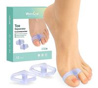 Welnove Pack of 12 Bunion Corrector, Toe Separators with 2 Loops, Big Toe Space Suitable for Bunion and Overlap Toe (Violet)