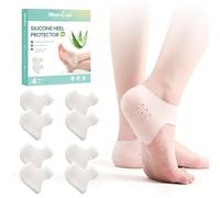 Welnove Silicone Heel Protectors for Shoes - 8 Pcs Gel Heel Cups with Aloe Vera Extract for Women Men - Shoe Cushion Inserts Pads for Plantar Fasciitis, Spur, Dry Cracked Heels,Blister, Size L