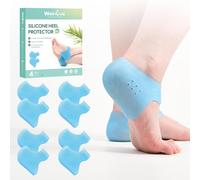 Welnove Silicone Heel Protectors for Shoes - 8 Pcs Gel Heel Cups with Tea Tree Extract for Women Men - Shoe Cushion Inserts Pads for Plantar Fasciitis, Spur, Dry Cracked Heels,Blister, Size S