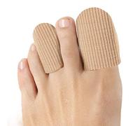 Welnove Toe Caps Closed Toe Surface Fabric Sleeve Protectors with Gel Lining, Prevent Pain Relief for Corns, Blisters and Ingrown Toenails (Size Large + Size Medium)