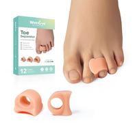 Welnove Toe Separator for Overlapping Toes - Toe Spacers for Bunions - Toe Corrector for Hammer Toes, Realign Crooked Toes - Preventing Rubbing Relieve Pressure (Medium Size, 6 Pack)