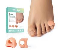 Welnove Toe Separator for Overlapping Toes - Toe Spacers for Bunions - Toe Corrector for Hammer Toes, Realign Crooked Toes - Preventing Rubbing Relieve Pressure (Small Size, 6 Pack)