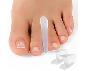 Welnove Toe Separators for Bunions - Gel Toe Spacers for Overlapping Toes, Calluses Pain- Flared Design Soft Silicone Toe Straighteners, Bunion Corrector for Men and Women (8 Pack of Medium Size)