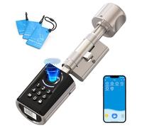 WELOCK Fingerprint Door Lock,ToucA51 Biometric Smart Lock,6-in-1 Unlock Passcode,Touch, RFID Card and WiFi App Control, Adjustable Euro Cylinder for 30-70 mm Door