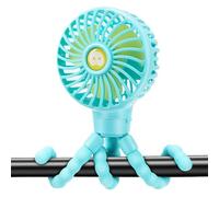 welodorir Portable Pram Fan, Rechargeable Small Mini Clip on Fan, 2500 mAh 3 Speed 360° Rotate with Flexible Tripod Handheld Desk Fans for Stroller, Car Seat Crib Treadmill Travel outdoor Blue