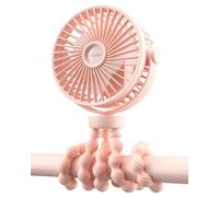 welodorir Portable Stroller Fan Rechargeable Clip-On Fan Personal Desk Fans | Built-in 5200 mAh Battery, with 360° Rotate Tripod, USB-TYPE-C Port, Push Button 3 Speed, Small Mini Can Handheld and Desk