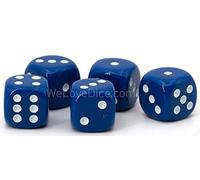 WeLoveBeads 12mm D6 Dice dark blue/white - Made in Germany! - 10 Pcs