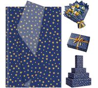 Welpurch Navy Blue with Gold Star 100 Sheets Tissue Paper, 20x14in, for 4th of July, Independence Day, Memorial Day