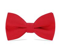 WELROG Classic Pre-Tied Bow Tie Kids & Men’Formal Solid Tuxedo Gabardine Adjustable Bow ties Necktie for Adults & Children for Wedding Party Fancy Plain Bowties (Red)