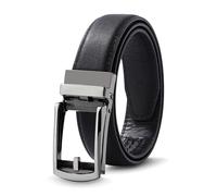WELROG Kids Leather Ratchet Belt - Boys Black & Brown Belt with Metal Buckle for Age 6-16 School Uniform