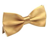 WELROG Men's Pre Tied Bow Ties for Wedding Party Fancy Plain Adjustable Bowties Necktie (Champagne)