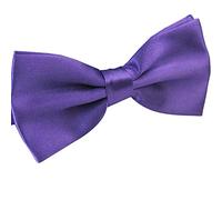 WELROG Men's Pre Tied Bow Ties for Wedding Party Fancy Plain Adjustable Bowties Necktie (Purple)