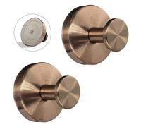 Welsa Suction Cup Hooks for Shower - Stainless Steel, Strong Suction, No Drill, Removable Hanger - Tile Bathroom Kitchen Wall, Glass Door, Mirror Hook Hanging Robe, Towel Holder (2 Pack, Bronze)