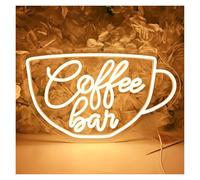 WELSAA Hanging Art Neon Signs Coffee Bar Neon Sign Dimmable LED Light USB Powered for Coffee Bar Shop Hotel Restaurant Wall Decoration 40cmx23.9cm