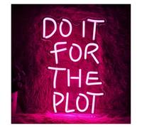 WELSAA Hanging Art Neon Signs Do It for The Plot Neon Sign LED Light Dimmable USB Powered for Wall Office Bar Party Club Living Room Wedding Art Decor Night Lamp 30cmx39.4cm