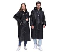 welsberg 2 Pack Raincoats for Men Women, Unisex Rain Poncho with Hood and Sleeves, Reusable Waterproof Rainwear for Hiking, Camping, Outdoor Festival, Concert, black, one size