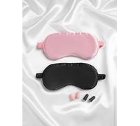 Welsberg 2-Pack Sleep Masks with 2 Pairs of Earplugs, 100% Skin-Friendly Silk Eye Covers, Odorless, Includes Portable Travel Bag