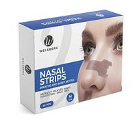 Welsberg 60 pcs Nasal Strips, Anti-Snoring Aid, Snore Stopper Patch, Nasal Congestion Relief, Breath Better During Sleep Sports Nose Plaster for Men Women, Size M, 2.1x0.6 inches