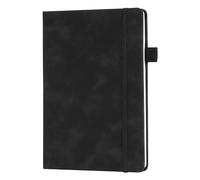 welsberg Notebook A5, Lined Journal Notepad, Faux Leather, Hardcover Note Book with Pen Loop 192 pages for Office, School, Home, Business