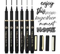 Welsberg Premium Calligraphy Pens Set Pack of 6 Water-based Black Ink Pens, Marker Pens in 4 different nib sizes for Beginners or Professionals in Calligraphy Writing Hand Lettering Drawing Design