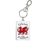Welsh and Proud, Red Welsh Dragon Keyring, Keychain,