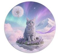 Welsh Cat 1000 Piece Round Puzzles For Adults And Kids Cute Cat Jigsaw Puzzles Creative Unique Challenge Games Family Game 1000pcs (67.5x67.5cm)