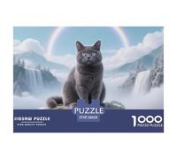 Welsh Cat Jigsaw Puzzles for Adults 1000 Educational Games Cute Cat Challenging Puzzles Gifts for Men38x26cm/1000pcs