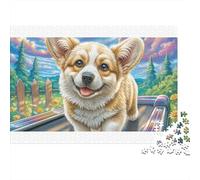 Welsh Corgi 100% Recycled Cardboard Corgi by Farm Fence 1000 Piece Adult Jigsaws Beautiful Decoration Puzzle 52x38cm/1000pcs