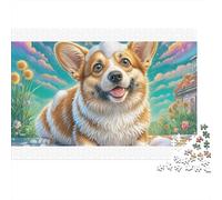 Welsh Corgi 100% Recycled Cardboard Corgi in Sunny Meadow 1000Pc Jigsaw Puzzle Adults Fun Activity for Rainy Days 70x50cm/1000pcs