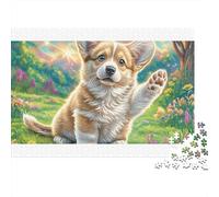 Welsh Corgi 100% Recycled Cardboard Corgi Leaping High 1000Pc Jigsaw for Adults Challenging & Brainteasing 70x50cm/1000pcs