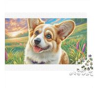 Welsh Corgi 100% Recycled Cardboard Corgi on Beach 1000Pc Jigsaw Puzzle Adults Fun Activity for Rainy Days 52x38cm/1000pcs