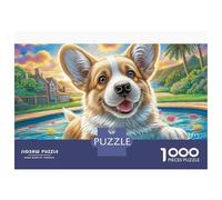 Welsh Corgi 1000 Pcs Puzzles Corgi by Tranquil Lake Jigsaw Puzzles Adults Colourful Brain Development 52x38cm/1000pcs