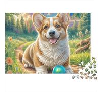 Welsh Corgi 1000 Piece Corgi Ball Cardboard Jigsaw Puzzle for Adults 14+ Rainy Day Indoor Activity Stress Relief Brain Training Perfect Holiday Present 70x50cm/1000pcs