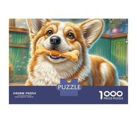 Welsh Corgi 1000 Piece Eco-friendly Material Corgi Holding A Treat Puzzles for Seniors Easy Grip Pieces Gift for Her Full-size Poster Included Anti-glare 52x38cm/1000pcs
