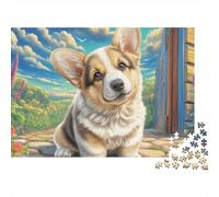Welsh Corgi 1000 Piece Eco-Friendly Paper Rustic Cottage Lawn Puzzle Kids & Adults Age 12+ Cognitive Brain Training Beginner Birthday Gift 38x26cm/1000pcs