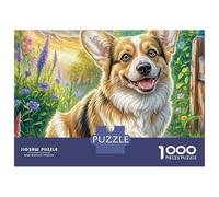 Welsh Corgi 1000 Piece Heavy-duty Cardboard Corgi Looking Up Happily Puzzle for Kids 12+ Easy Grip Pieces Retirement Gift Zero-gap Fit 52x38cm/1000pcs