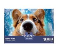 Welsh Corgi 1000 Piece Pet Dog Jigsaw Puzzle Handwork Puzzle Educational Challenge for Challenging Family Activity Games Colorful Hard Puzzle for 38x26cm/1000pcs Family Decorations